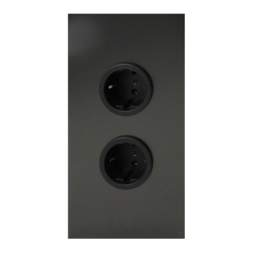 CARESSI 2ST20 2-voudig hoekstopcontact gun metal