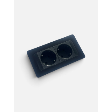 SGN  07sg1717ZW  Inbouw powerunit 2x stopcontact zwart