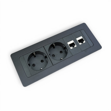 Inbouw powerunit 2x stopcontact 2xcat6a internet