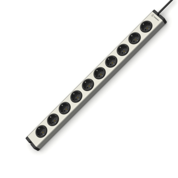 Stekkerdoos aluminium 10-voudig 3 meter kabel.