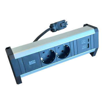 Desk 1 2x230 1xUSB A&C lader 22W 0,2 meter GST18