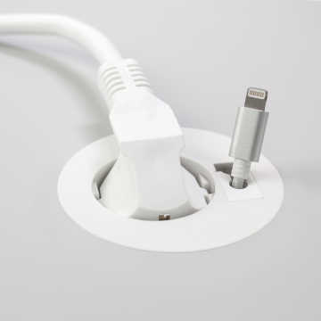 Powerdot midi 60mm 1xstopcontact 1x kabeldoorvoer, wit