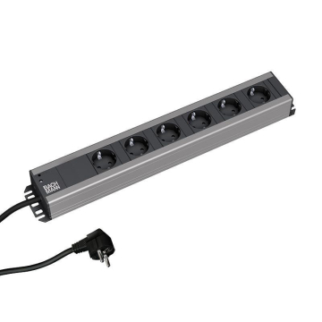 Craftsman 19 inch stekkerdoos 6-voudig 2m kabel