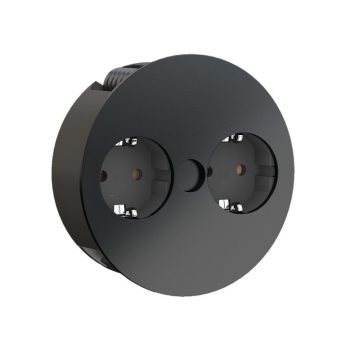 Bachmann Twist 2x stopcontact mat zwart