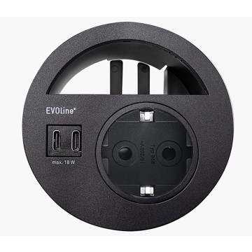 Evoline Circle 80 zwart USB C/C lader