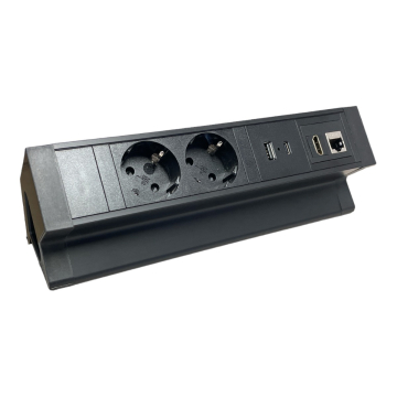 Bureau stekkerdoos Exit zwart 2xusb-c lader+internet en HDMI