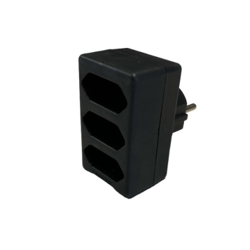 Stopcontact splitter 3-voudig euro, zwart