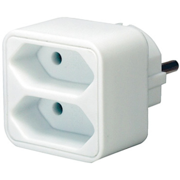 Stopcontact splitter 2-voudig euro wit