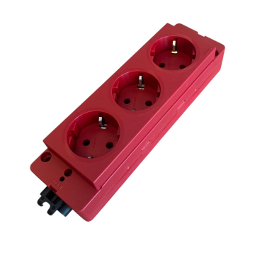 Evoline Express type 910 stekkerdoos 3-voudig rood