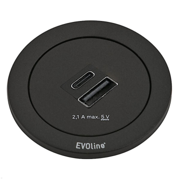 Evoline One USB A/C charger zwart