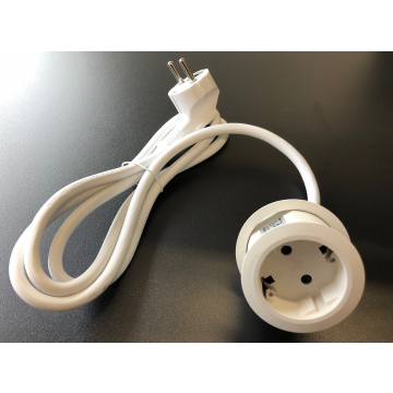 Inbouw stopcontact, wit, rond