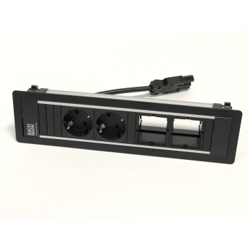 Power frame 4-vaks met 2xstopcontact en 2xcustom module 
