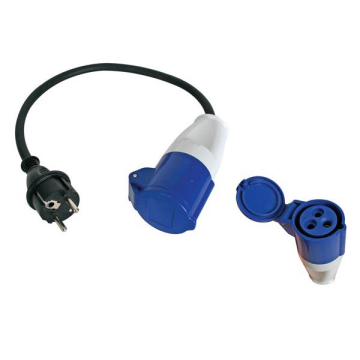 Verloopkabel 1,5mm2 Schuko naar CEE-contrastekker 30cm