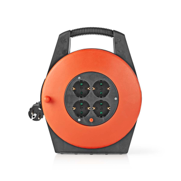 Kabelhaspel 10 meter, rood/zwart