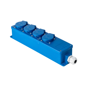Snoercentrale Keraf 4-voudig 16A 250V randaarde blauw