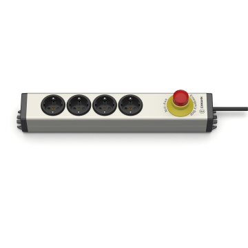 Stekkerdoos met noodstop 16A, 2 polig, 4-voudig