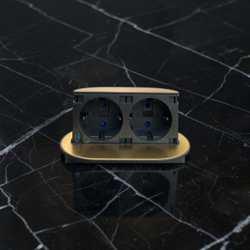 Piccolino stekkerdoos goud 2x stopcontact usb-c