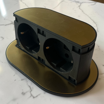 Piccolino stekkerdoos goud 2x stopcontact usb-c