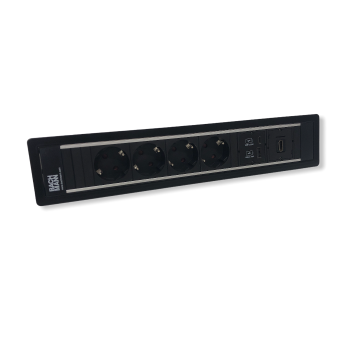 Power frame 6-vaks met 4x230v - USB a+C en HDMI
