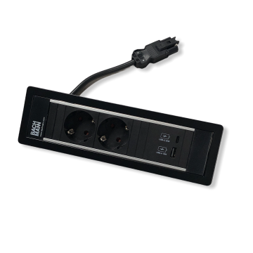 Power frame met 2x stopcontact USB A+C lader 