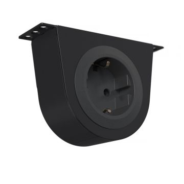 Powerdot stopcontact met montagebeugel, zwart