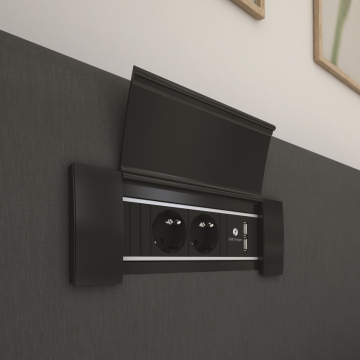 Power frame cover 2x stopcontact en dubbele USB lader