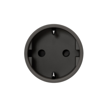 Rond Unifit stopcontact zwart bedraad.