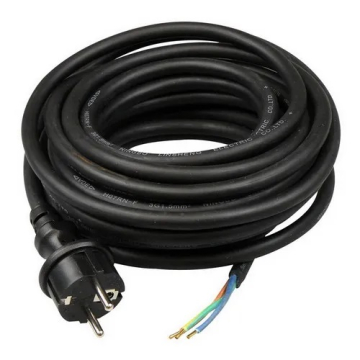 Stroomkabel rubber 1,5mm² schuko stekker 10 meter