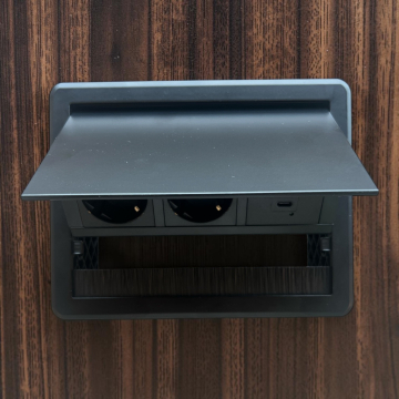 SGN 07SG650ZW Powerbox met deksel – 2× 230V stopcontacten en 2× USB-C – zwart