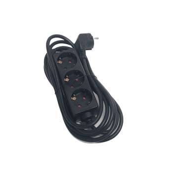 Stekkerdoos 3-voudig zwart met 3 meter kabel