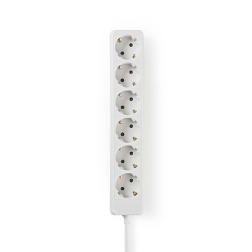 Stekkerdoos 6-voudig met 3 meter kabel, wit