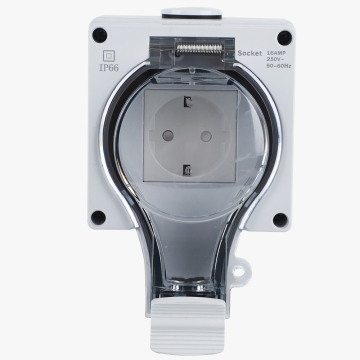Opbouw stopcontact ip66 wit met klep wit