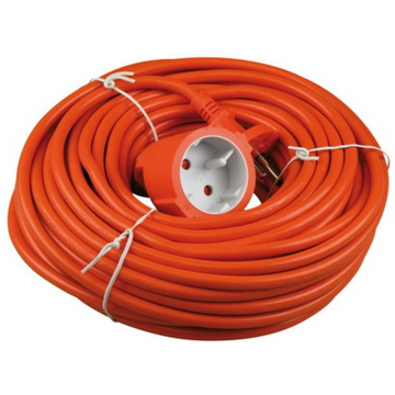 Verlengsnoer 20 meter oranje (ongeaard)