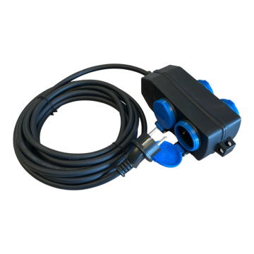 4-voudige stekkerdoos met ophanghaak IP44 5m kabel