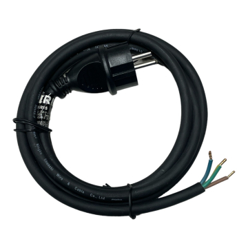 Rubberen voedingskabel 1,5mm2 zwart open einde 1,5 meter