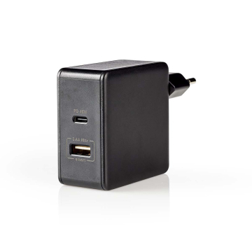 Nedis Usb-A/C adapter (45W-12W), zwart