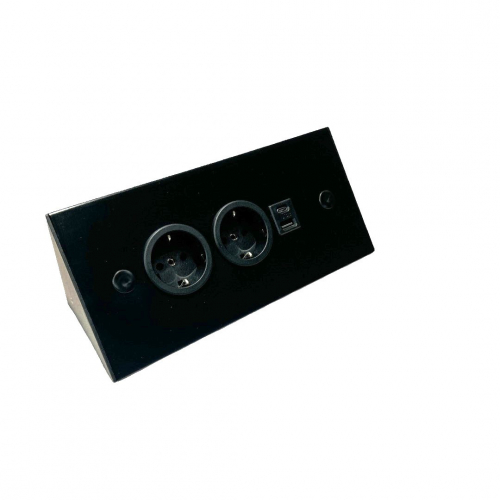 4-voudige hoekstekkerdoos met USB en 2 types C, 90° hoekstopcontact met schakelaar, overspanningsbeveiliging, wandmontage, met led, 1,8 m kabel