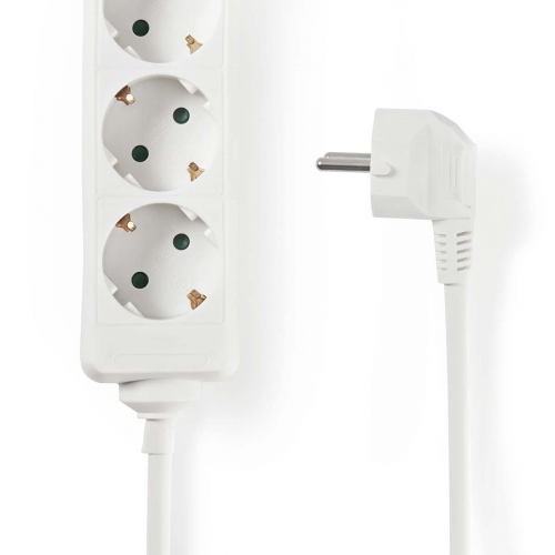 ELRO ES103 meervoudige stekkerdoos, 3-voudig, 1,5 m kabel, kinderbeveiliging, 3680 W, TÜV, wit