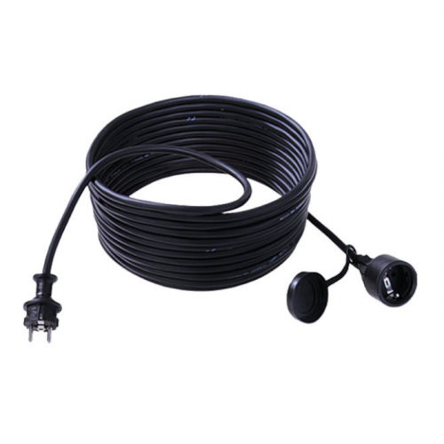 as - Schwabe 60210 Rubberen Verlengkabel met Beschermende Contactspoel Plug, IP44, 230 V/16 A, 10 meter Kabellengte, Rood