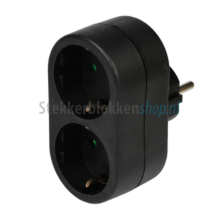 Nedis Stopcontact splitter euro, zwart