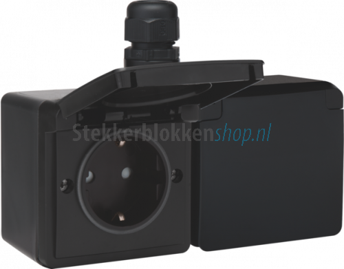 Niko dubbel stopcontact buiten | Stekkerblokkenshop.nl