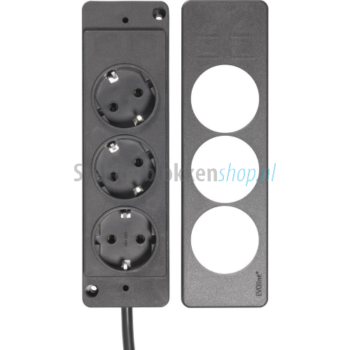 Electraline 300172 300173 - Opbergdoos Voor Kabel Met Stekkerdoos 6 Stopcontacten 16 A 1 5 Mt Zwart
