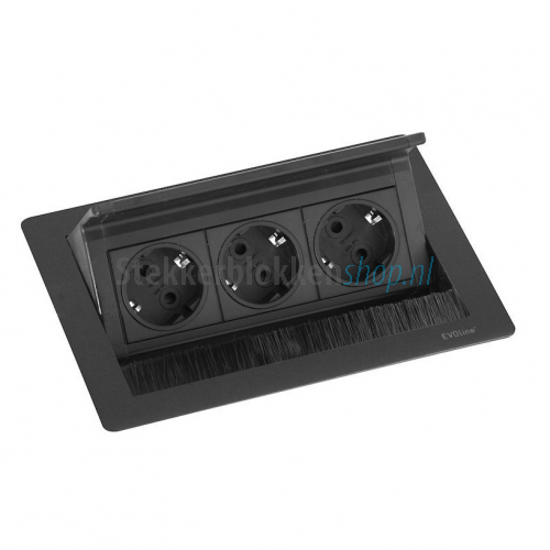 Evoline fliptop push s zwart | Stekkerblokkenshop.nl