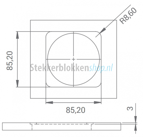 Inbouw stopcontactdoos 16a 250v met 2 x usb poorten - 2a Inbouw stopcontactdoos 16a 250v met 2 x usb poorten - 2a