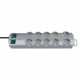 Stekkerdoos Primera-Line 10-voudig, zilver