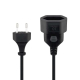 Euroverlengsnoer zwart 2 meter