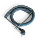 Spiraalkabel grijs PVC 100-400cm schuko open einde