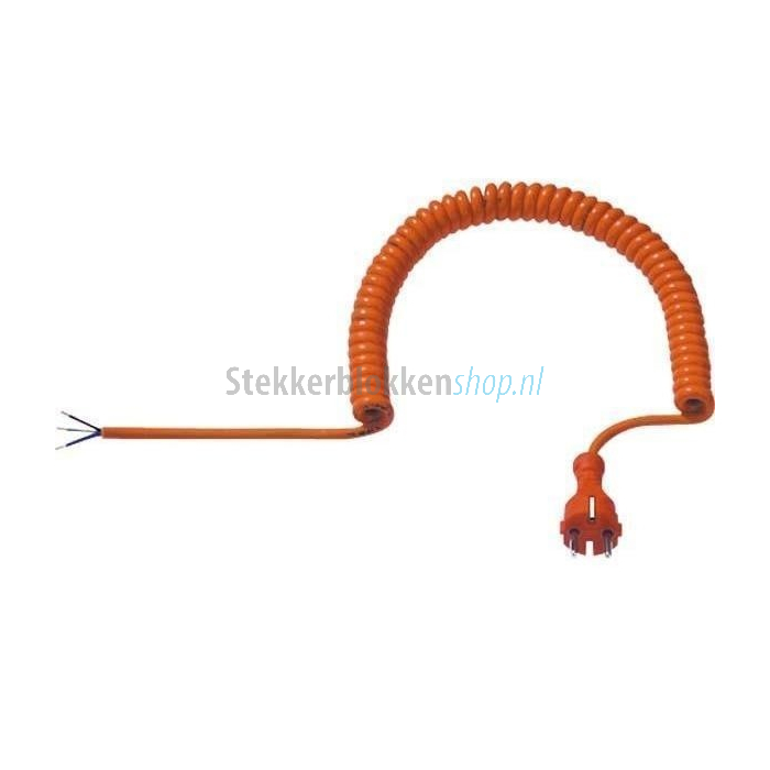 Spiraalkabel oranje 50-250cm