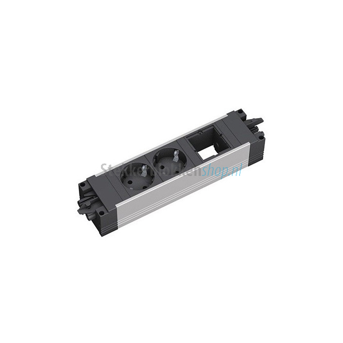 Step alu stekkerblok 2xstopcontact 1x custom