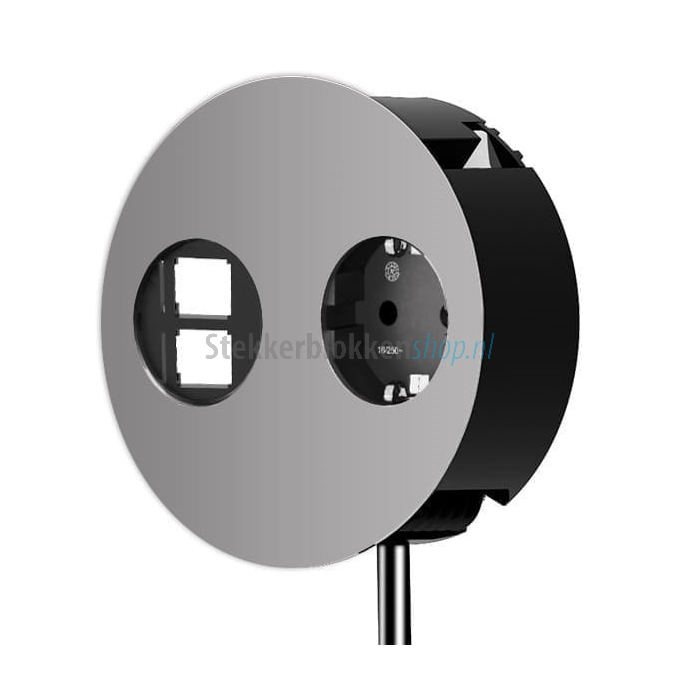 Bachman Twist 1xstopcontact en 2x keystone mat chroom